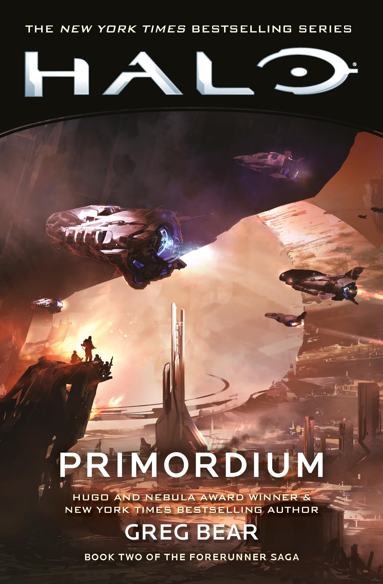 Front cover of the book 'Halo: Primordium' by Greg Bear.