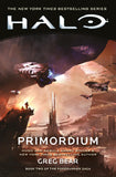 Front cover of the book 'Halo: Primordium' by Greg Bear.