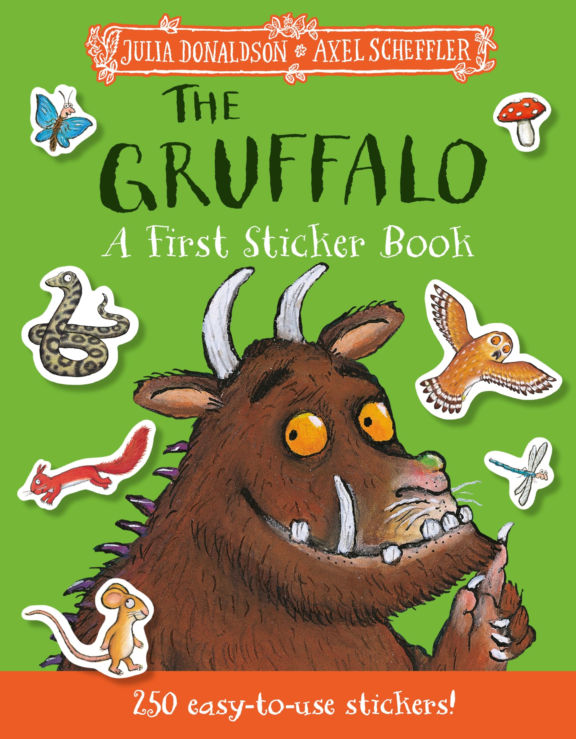 Front cover of the book 'GRUFFALO: A FIRST STICKER BOOK' by Julia Donaldson, Axel Scheffler.
