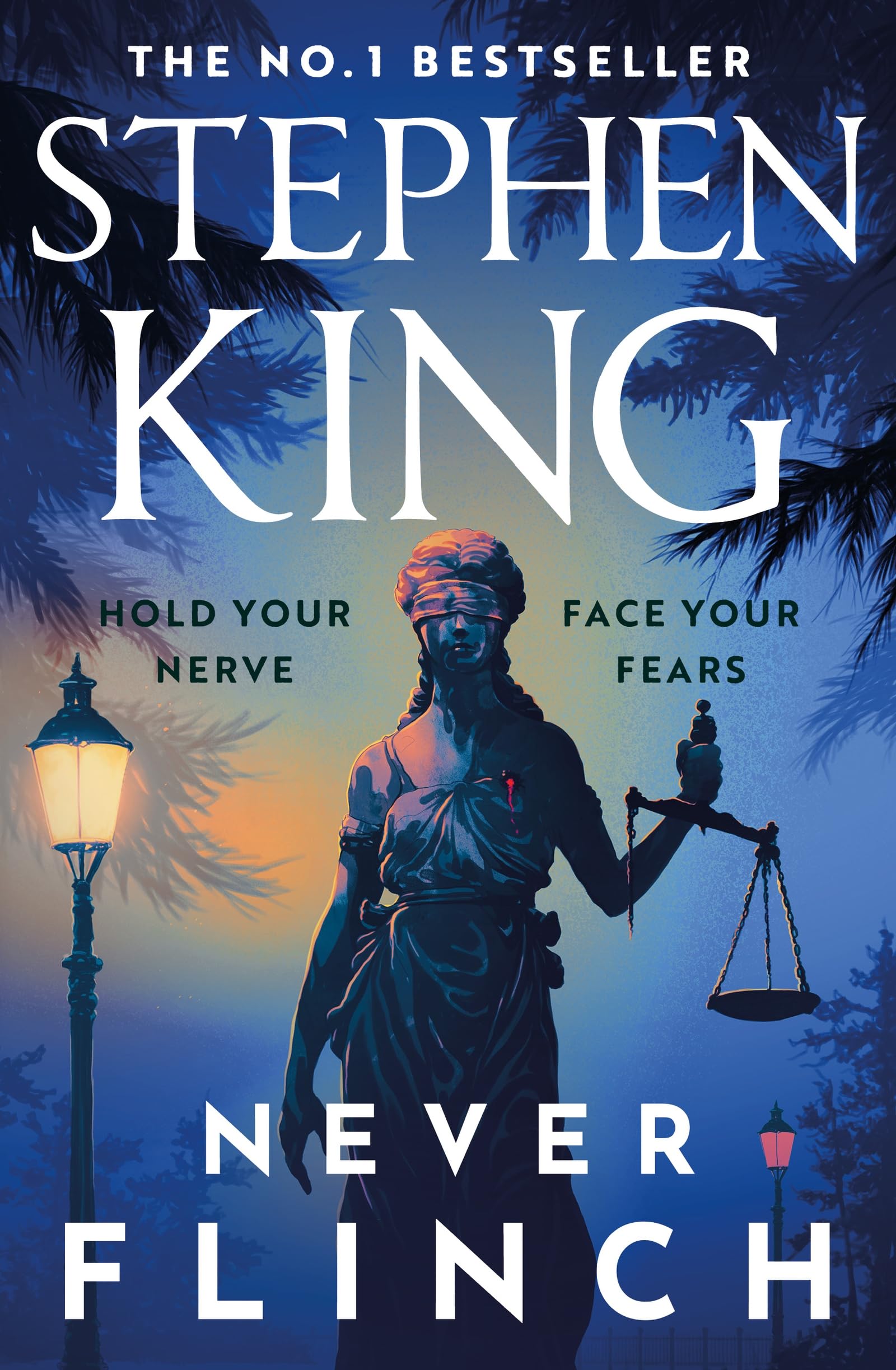Front cover of the book 'Never flinch' by Stephen King.