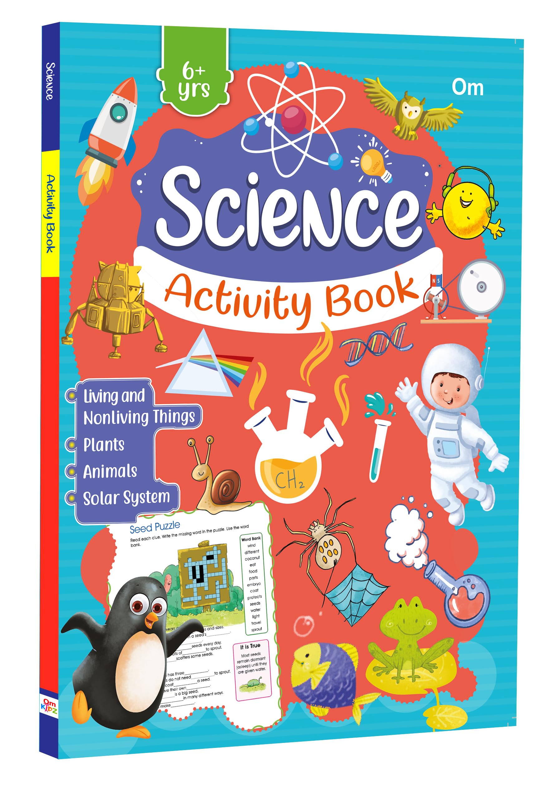 Front cover of the book 'Science Activity Book' by Omkidz.