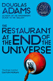 Front cover of the book 'Restaurant at the End of the Universe' by Douglas Adams.