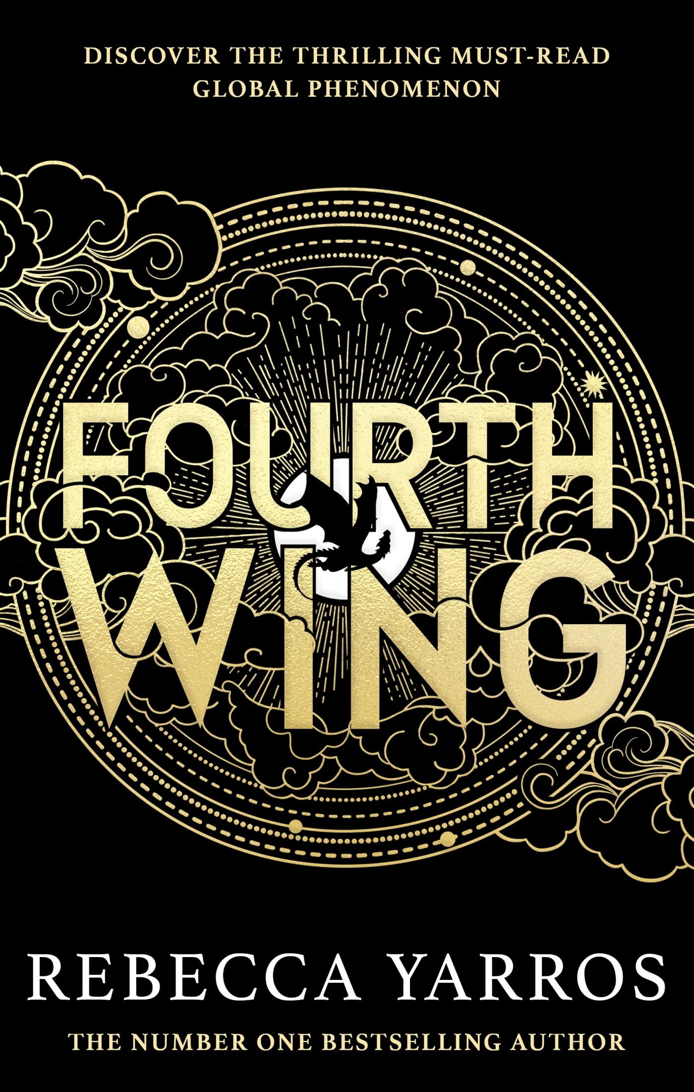 Front cover of the book 'Fourth Wing (International Edition)' by Rebecca Yarros.