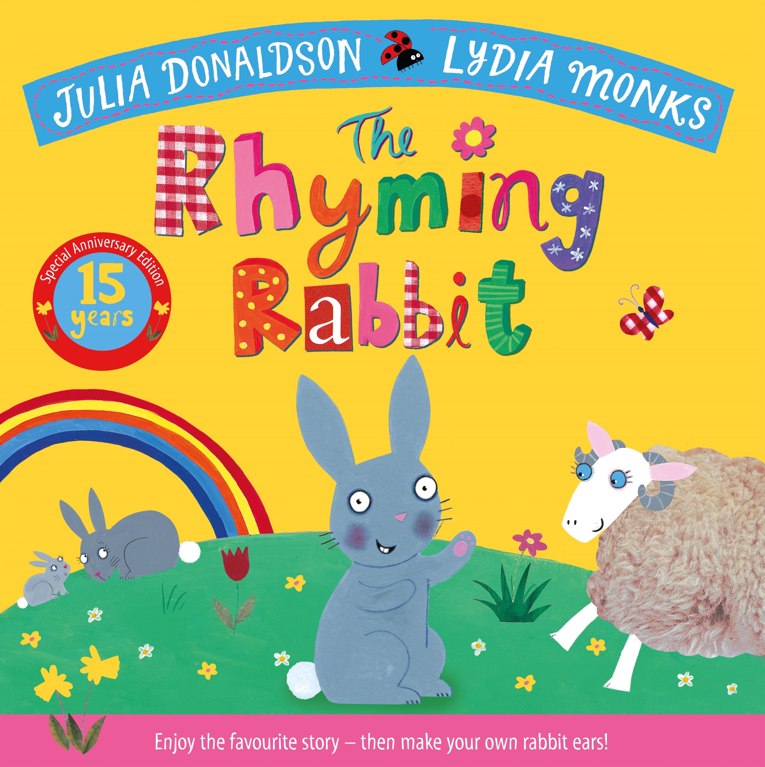 Front cover of the book 'The Rhyming Rabbit 15th Anniversary Edition' by Julia Donaldson.