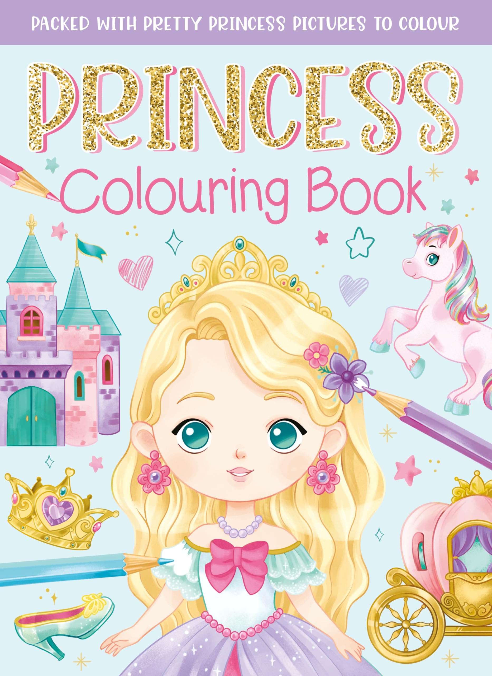 Front cover of the book 'Princess Colouring Book' by Parragon Publishing.