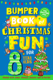 Front cover of the book 'Bumper Book of Christmas Fun for 8 Year Olds' by Macmillan Childrens Books.