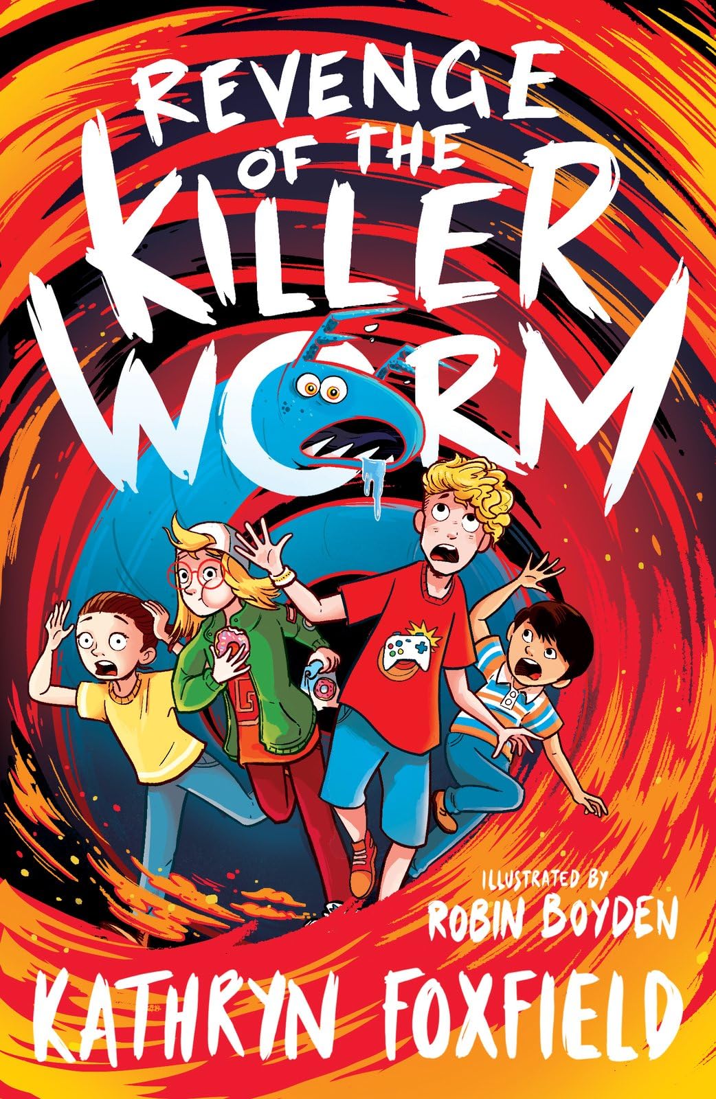 Front cover of the book 'Revenge of the Killer Worm' by Kathryn Foxfield.