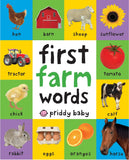 Front cover of the book 'First 100 Farm Words: A padded book―perfect for little hands to hold' by Roger Priddy.