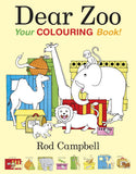 Front cover of the book 'Macmillan Childrens Books Dear Zoo Your Colouring Book.' by Rod Campbell.