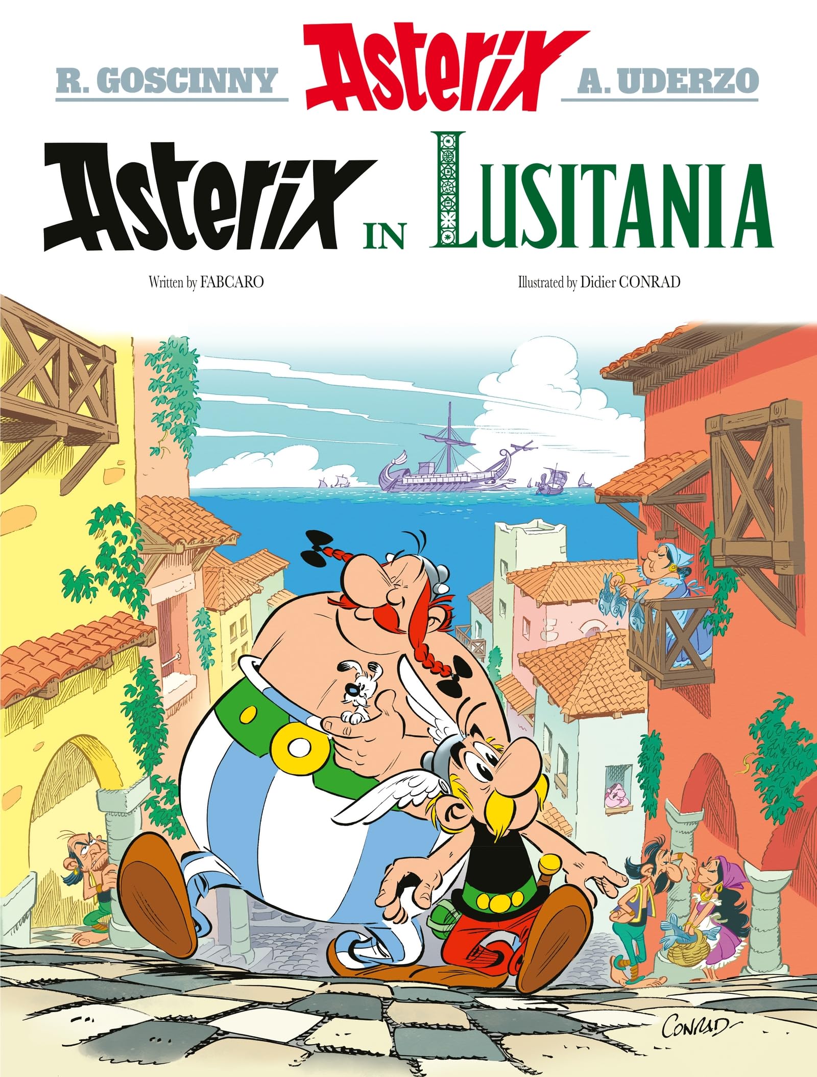 Front cover of the book 'Asterix in lusitania' by Fabcaro.