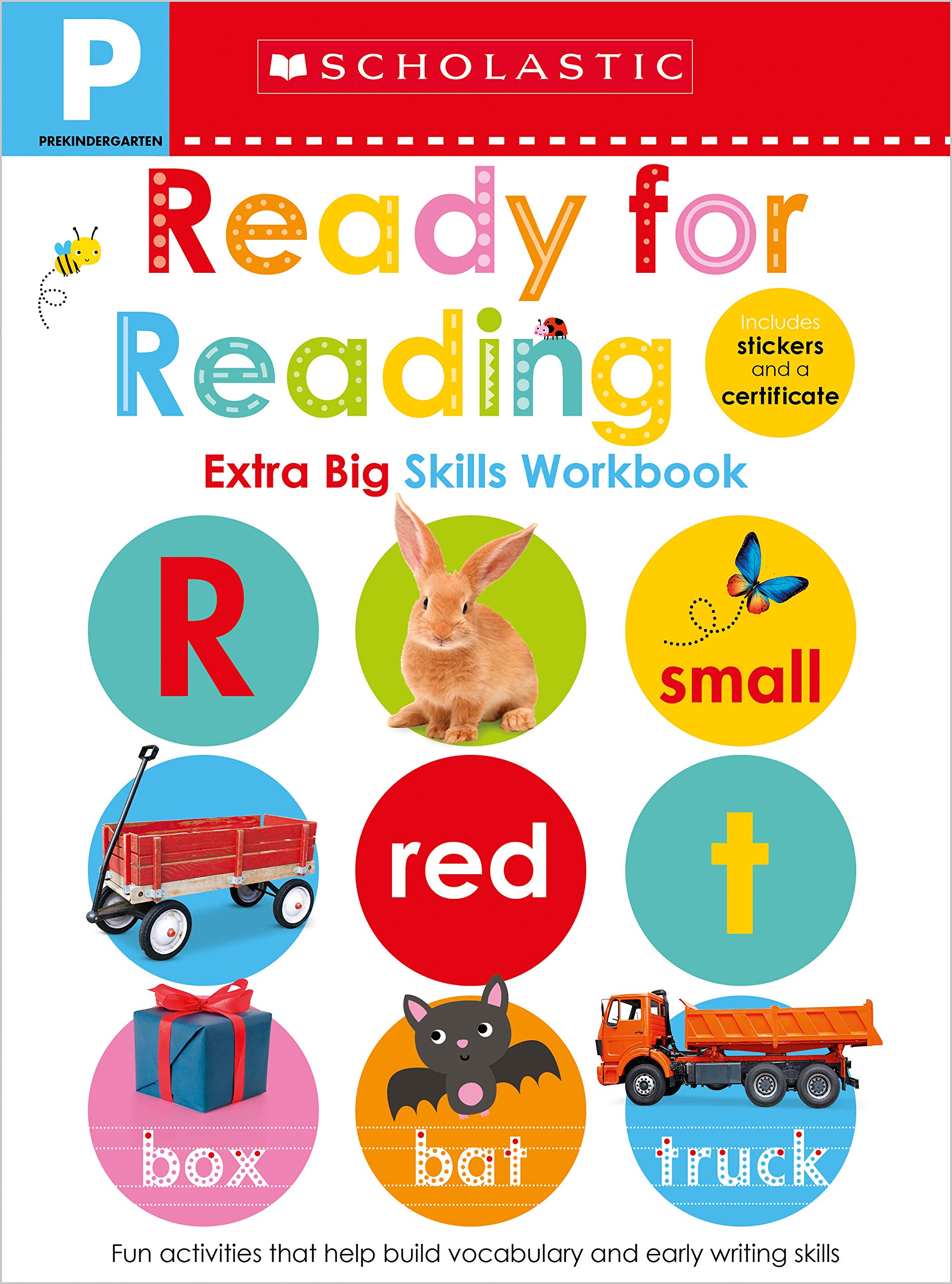 Front cover of the book 'Pre-K Ready for Reading Workbook: Scholastic Early Learners (Extra Big Skills Workbook)' by Scholastic Early Learners.