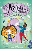 Front cover of the book 'Aziza's Secret Fairy Door and the Magic Puppy' by Lola Morayo.