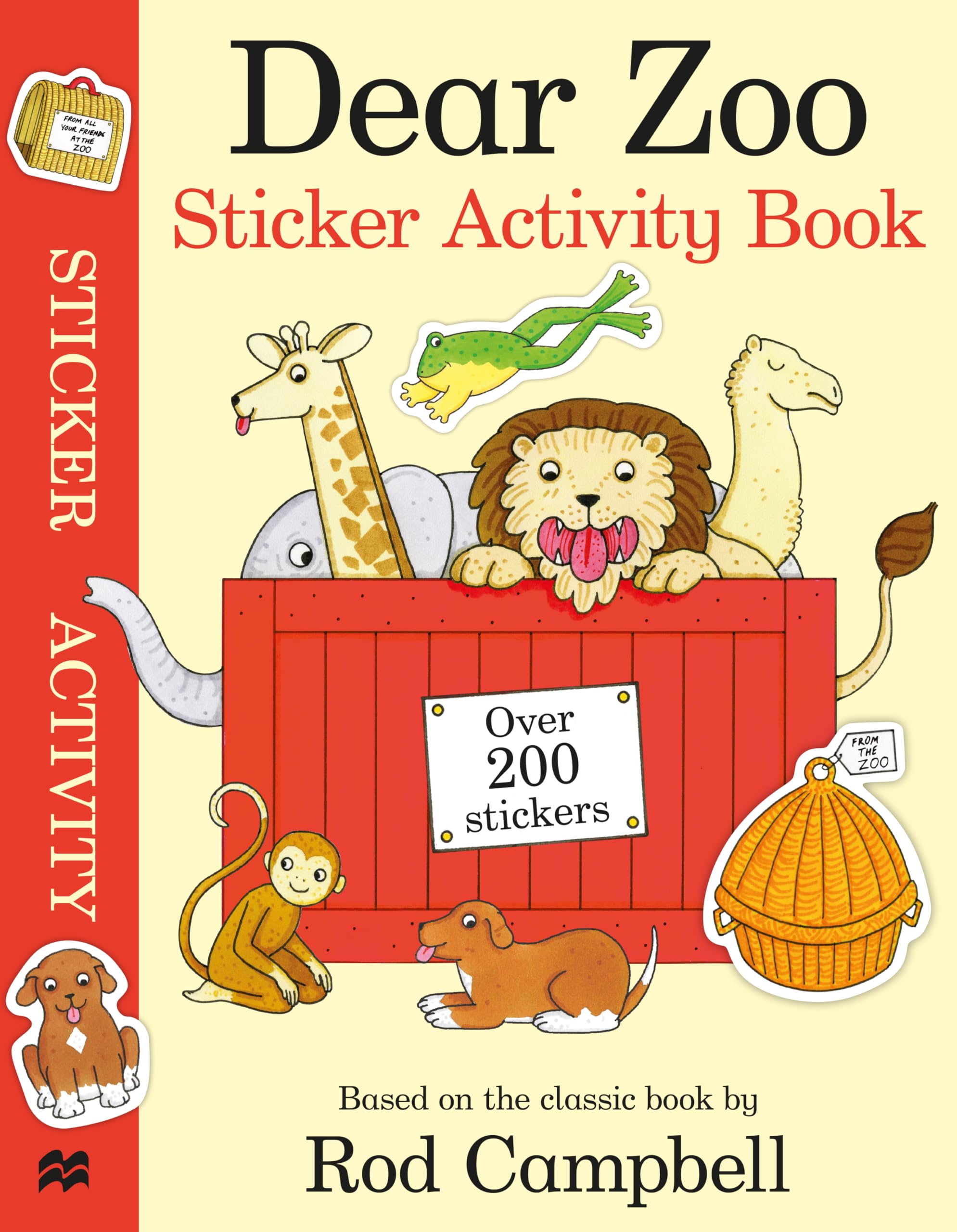 Front cover of the book 'Dear Zoo Sticker Activity Book' by Rod Campbell.