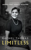 Front cover of the book 'Limitless: Autobiography of India's First Female Skydiver' by Rachel Thomas.
