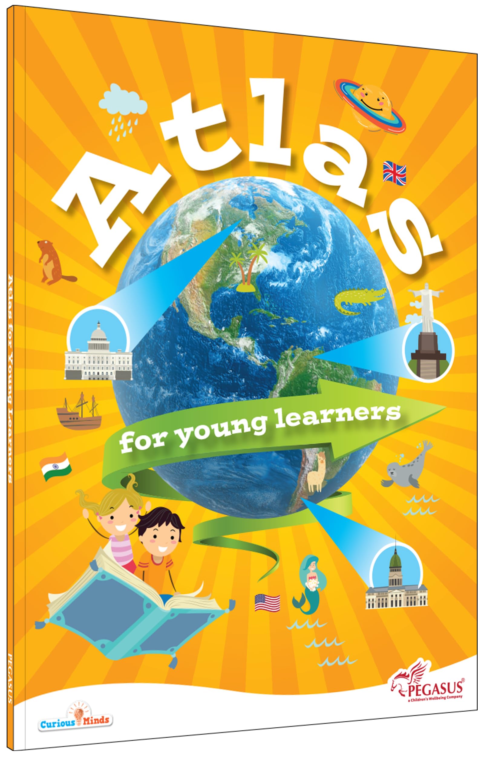 Front cover of the book 'Atlas for Young Learners' by Pegasus.