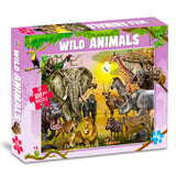 Front cover of the book 'Wild Animals Puzzle Box for Kids - 100 Piece Jigsaw Puzzle | Travel & Wildlife Brain Games for Children Ages 6-12 | Educ' by Brijbasi.