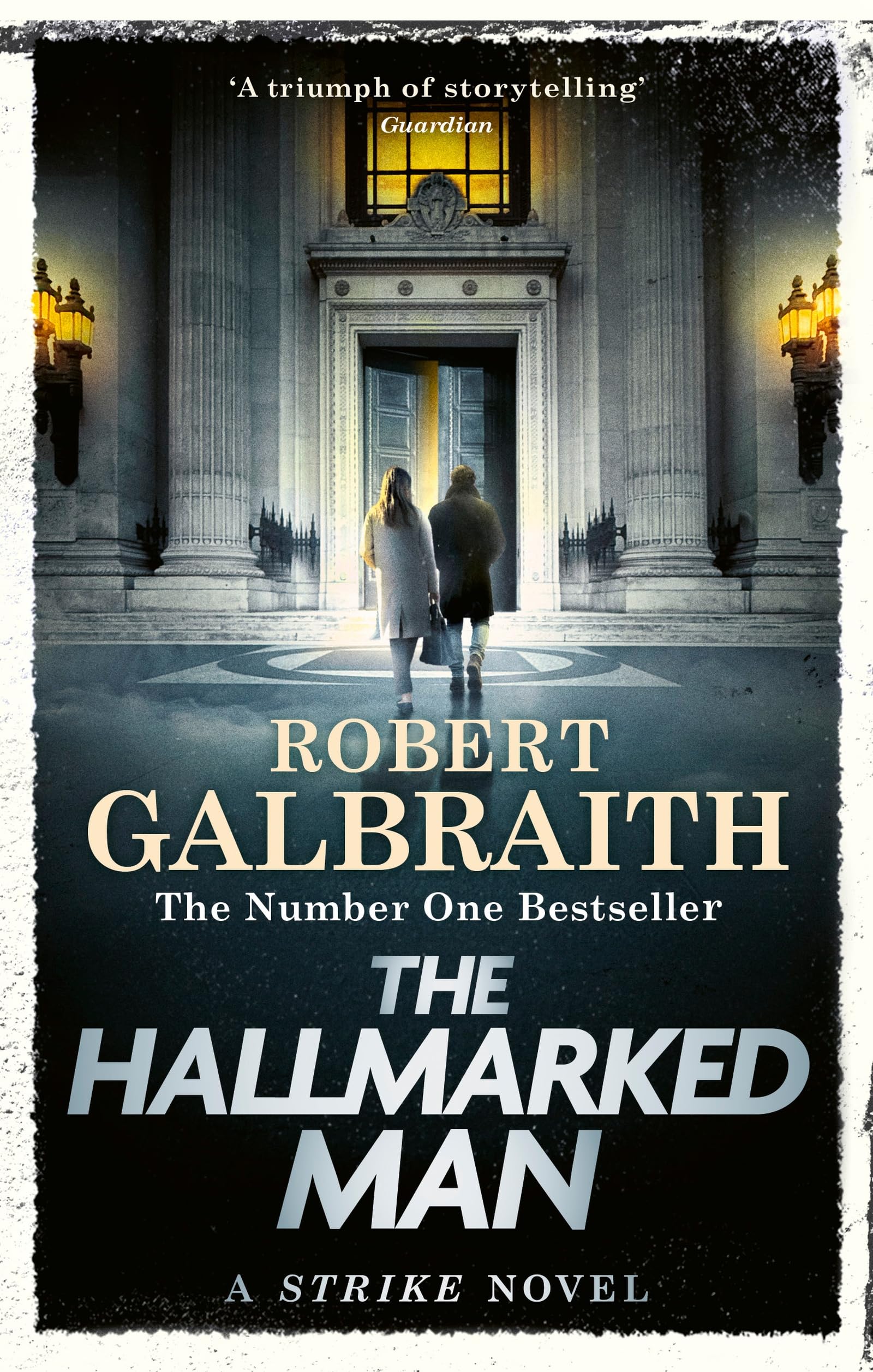 Front cover of the book 'The hallmarked man' by Robert Galbraith.