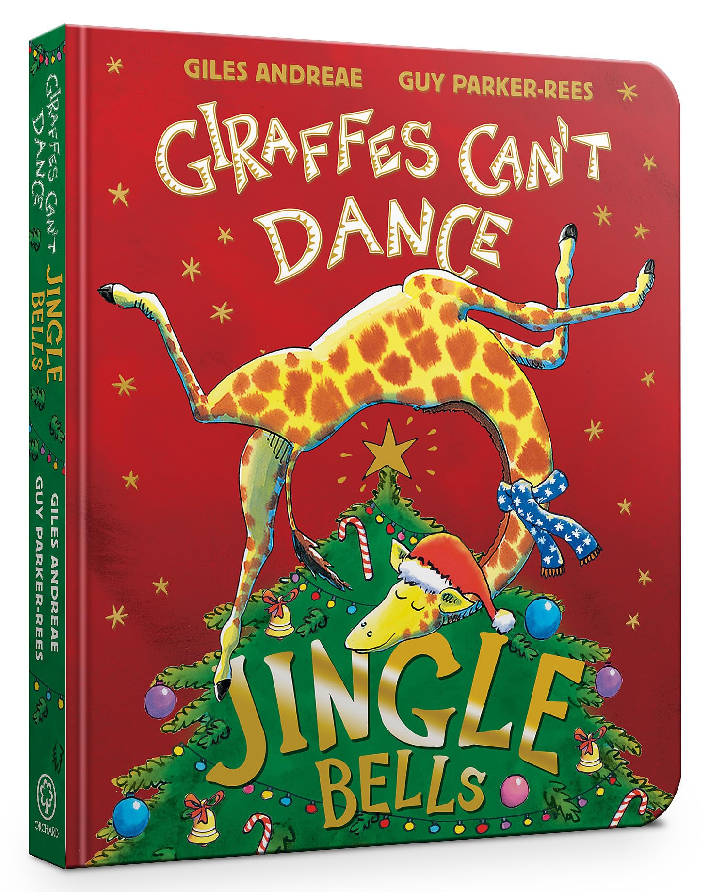 Front cover of the Board Book book 'Orchard Books Jingle Bells from Giraffes Cant Dance Board Book.' by Giles, Andreae.