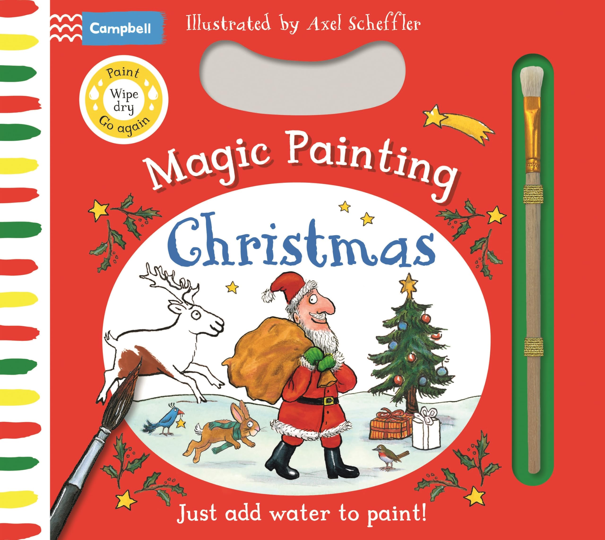 Front cover of the book 'Christmas Magic Painting' by Axel Scheffler.