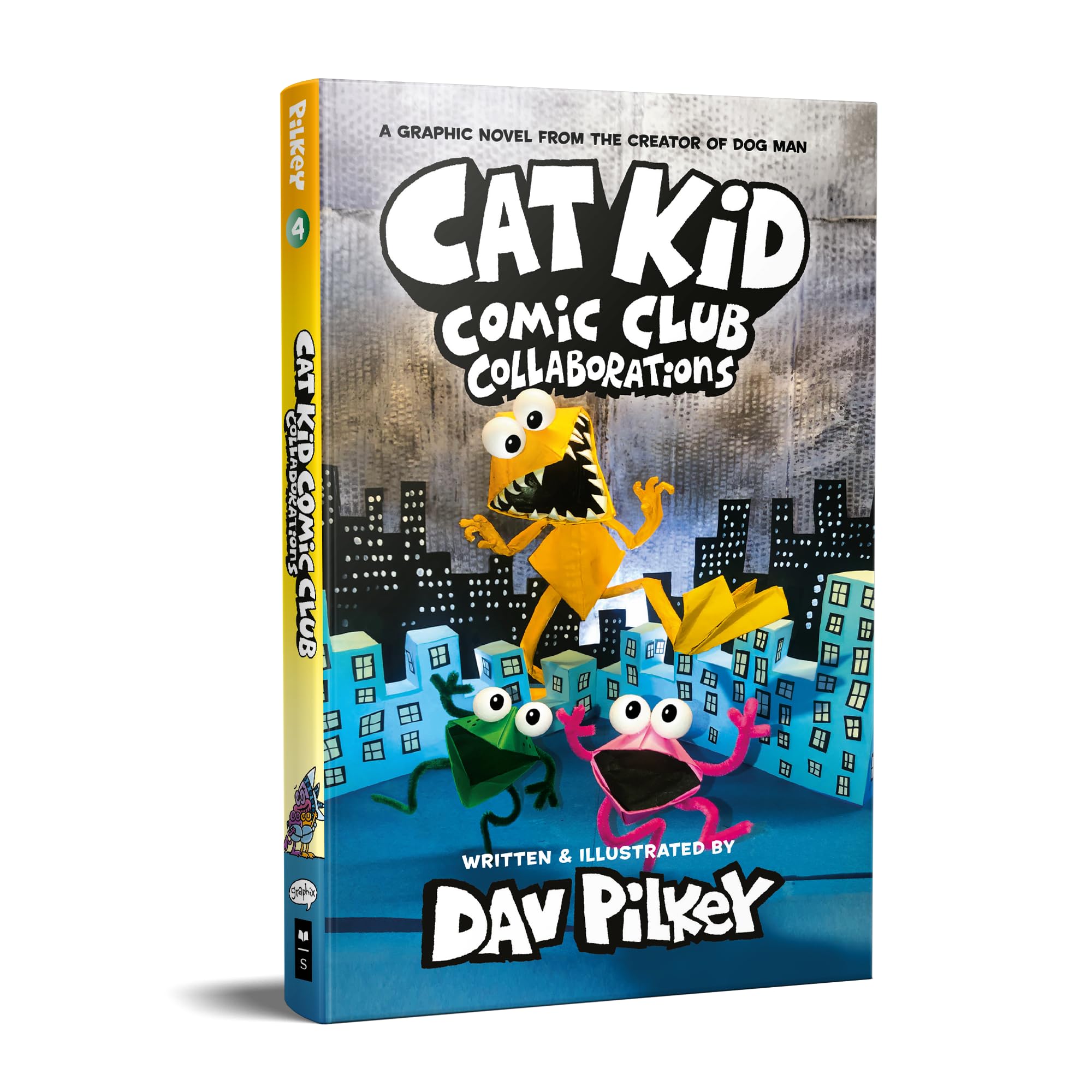 Front cover of the book 'Cat Kid Comic Club #4: Collaborations' by Dav Pilkey.