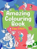 Front cover of the book 'Amazing Colouring Book' by Omkidz.