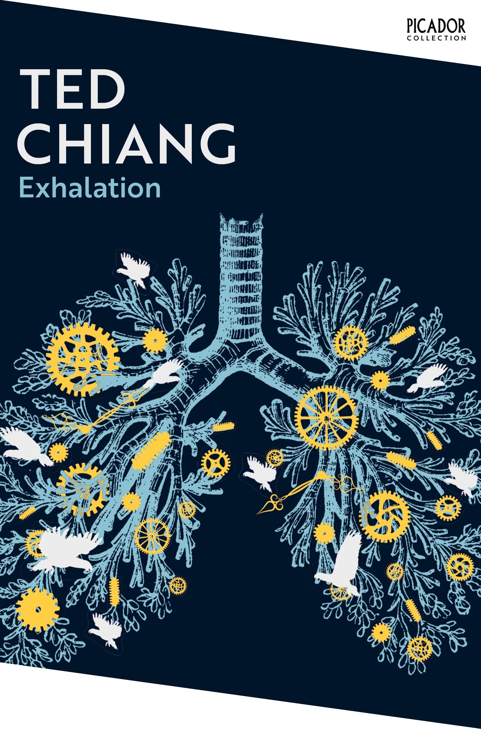 Front cover of the book 'Exhalation (Picador Collection)' by Ted Chiang.