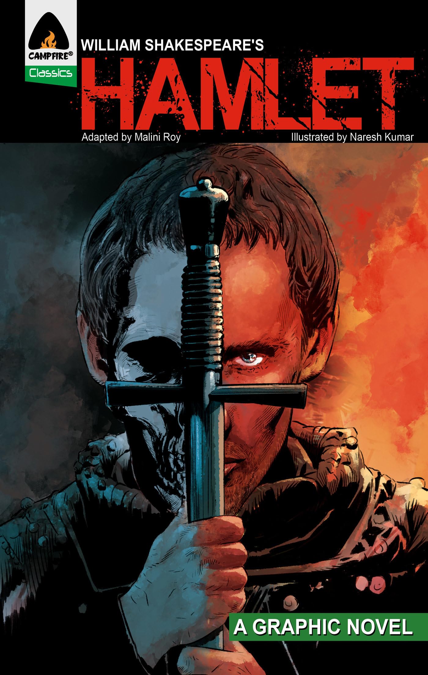 Front cover of the book 'Hamlet (Campfire Graphic Novels)' by William Shakespeare.