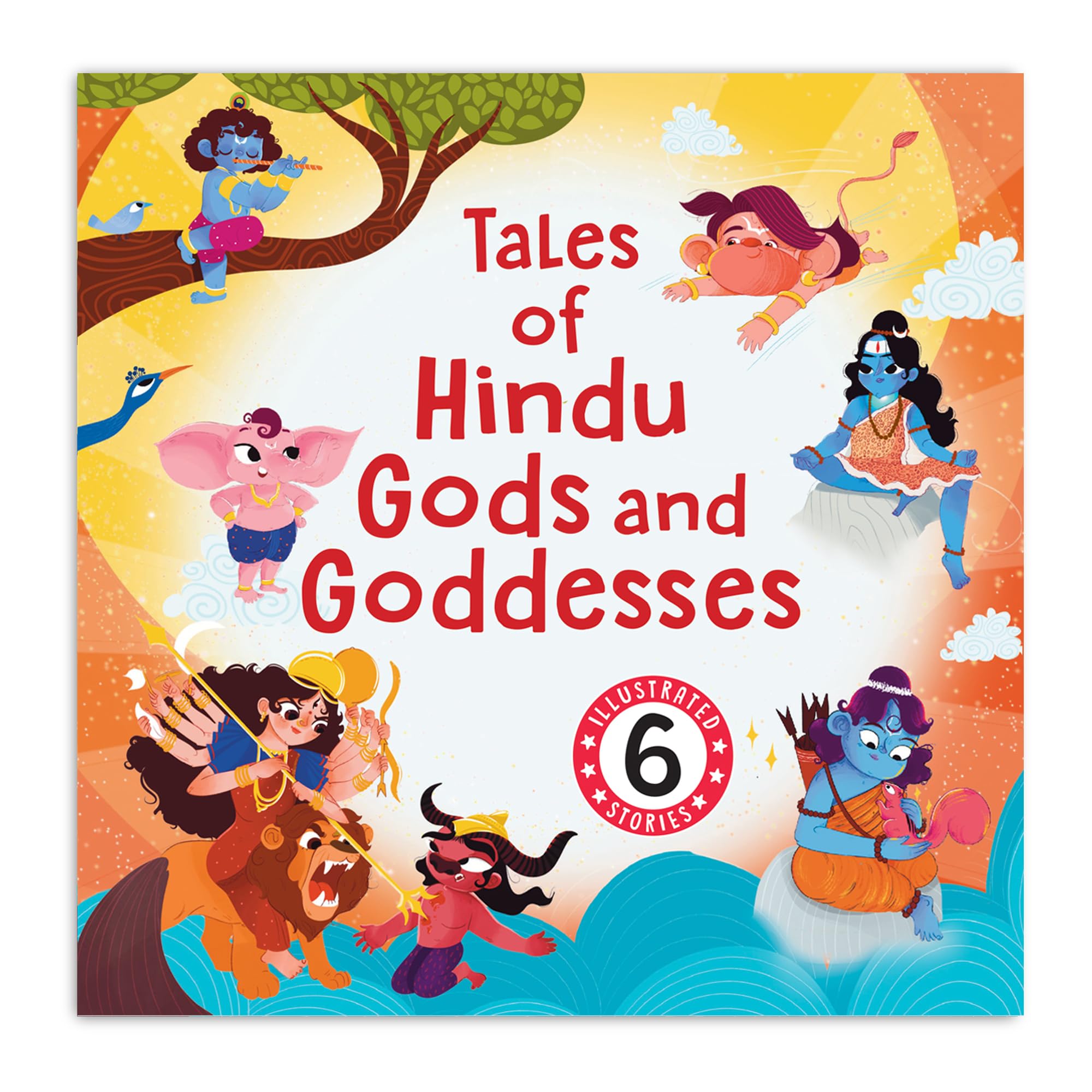Front cover of the Board Book book 'Tales of Hindu Gods and Goddesses Omnibus: Six Beautifully Illustrated Board Books Including Stories of Ganesha, Hanuman' by Pengiun.