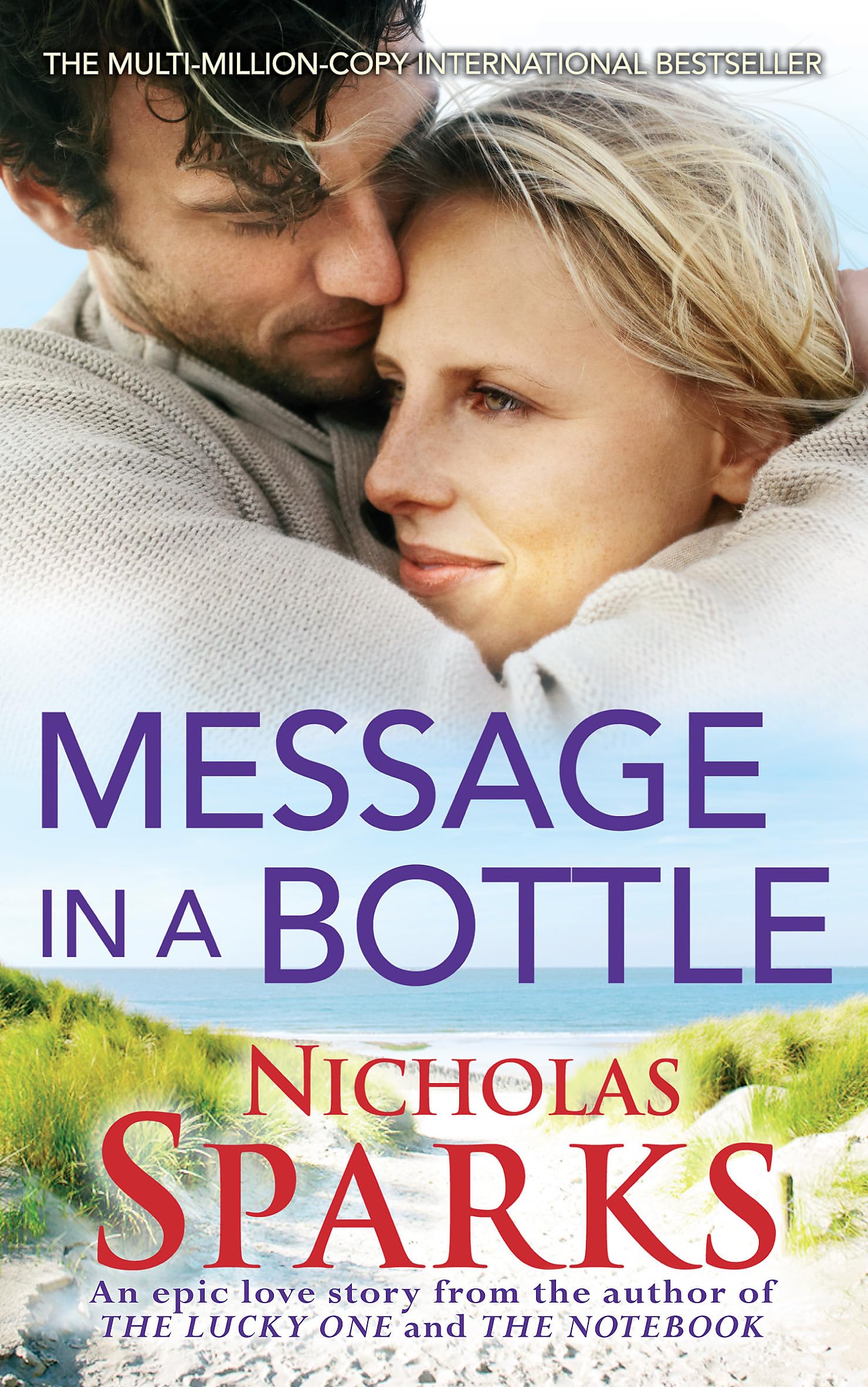 Front cover of the book 'message in a bottle. nicholas sparks' by Nicholas Sparks.
