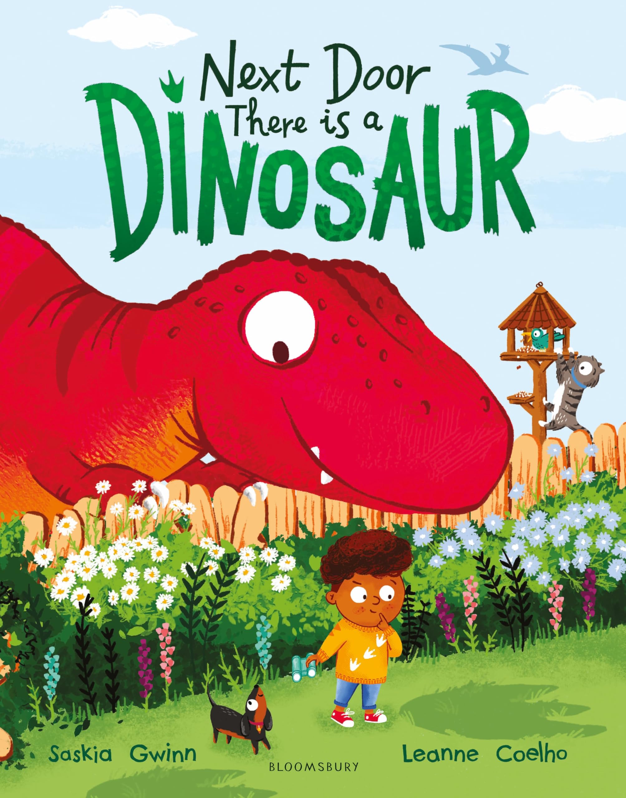Front cover of the book 'Next Door There is a Dinosaur' by Saskia Gwinn.