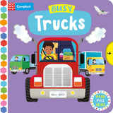 Front cover of the book 'Busy Trucks (Campbell Busy Books)' by Yi-Hsuan Wu.