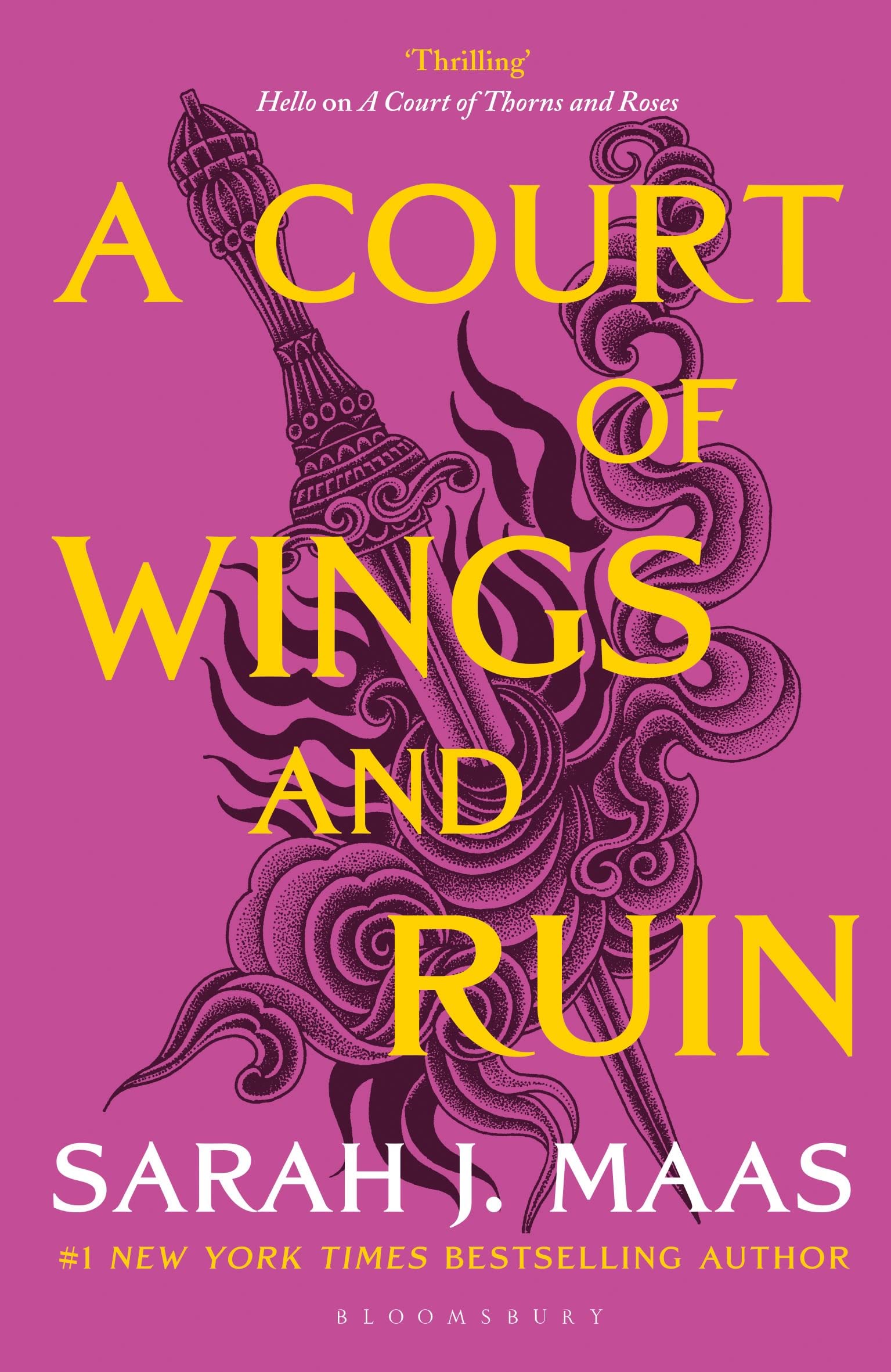 Front cover of the book 'A Court of Wings and Ruin' by Sarah J. Maas.