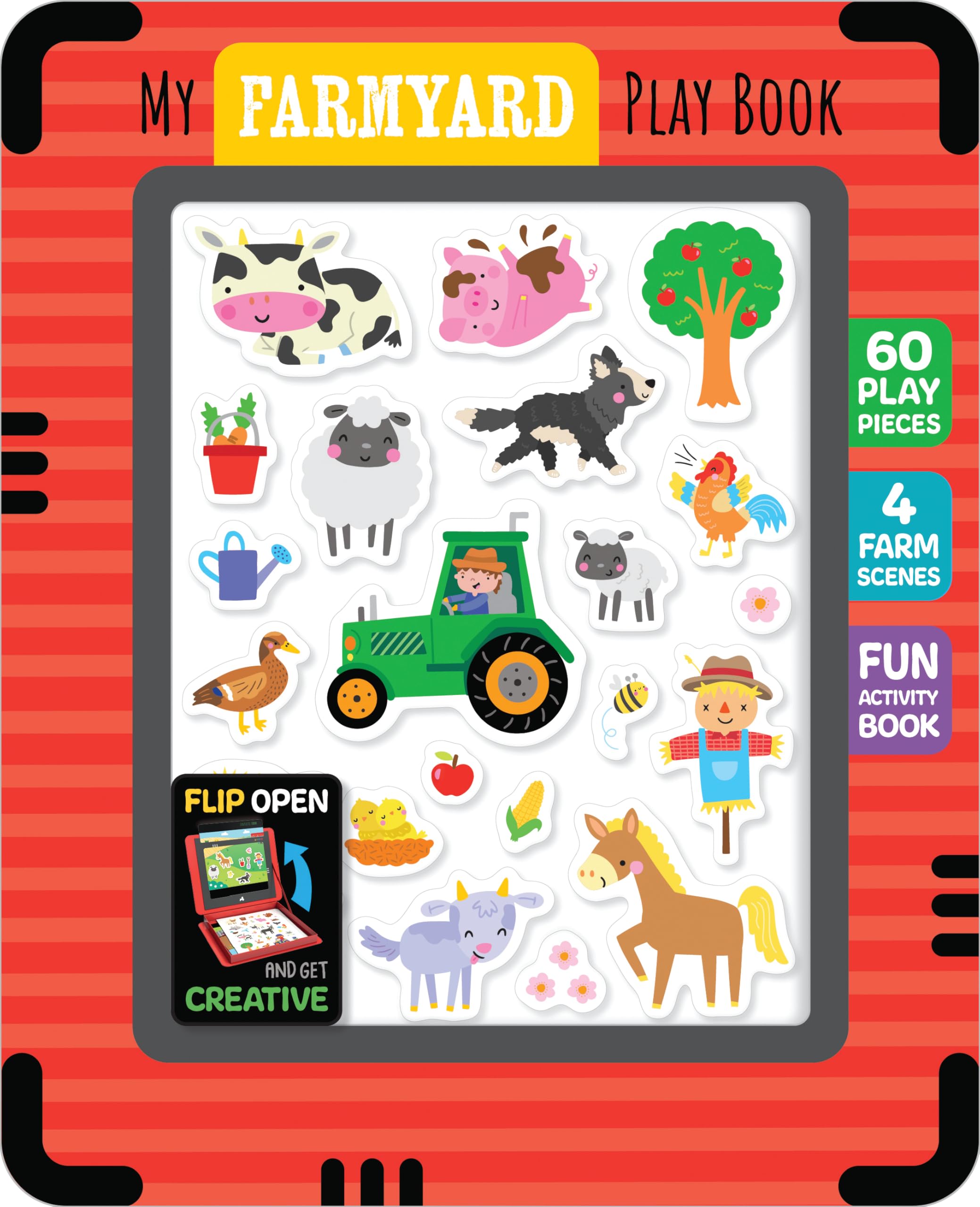 Front cover of the book 'My Farmyard Play Book' by Sophie Collingwood.