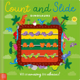 Front cover of the book 'Count and Slide Dinosaurs' by Elena Rodgers.