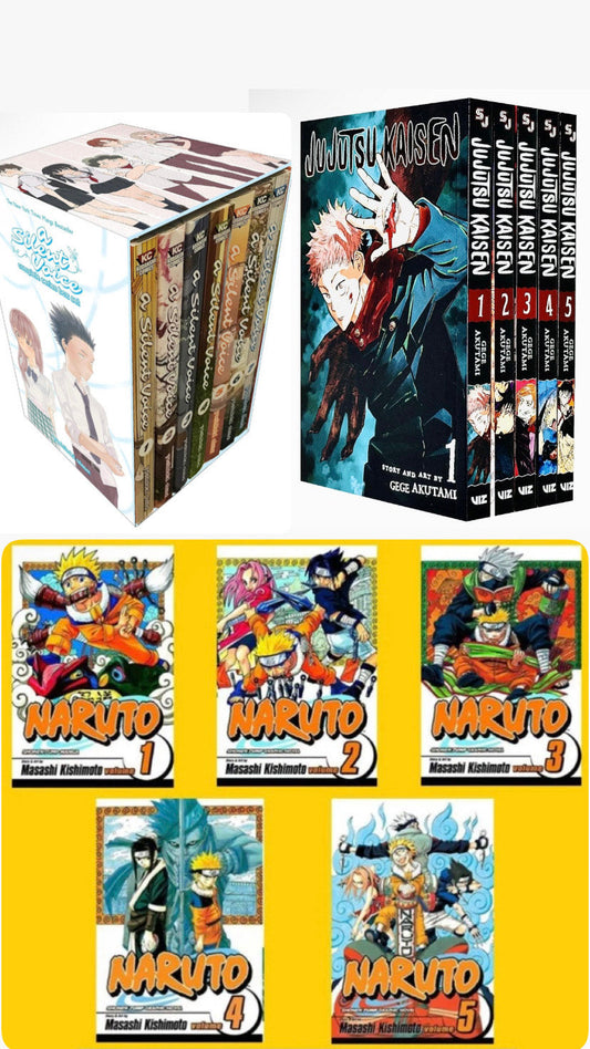 "Echoes Beyond the Silence" A Silent Voice Complete Series Box Set 1-7 || Jujutsu Kaisen, Vol. 1-10 Naruto Box Set 1-10 💥 With Bonus Manga Wall Framed Poster! - NYBooksHub