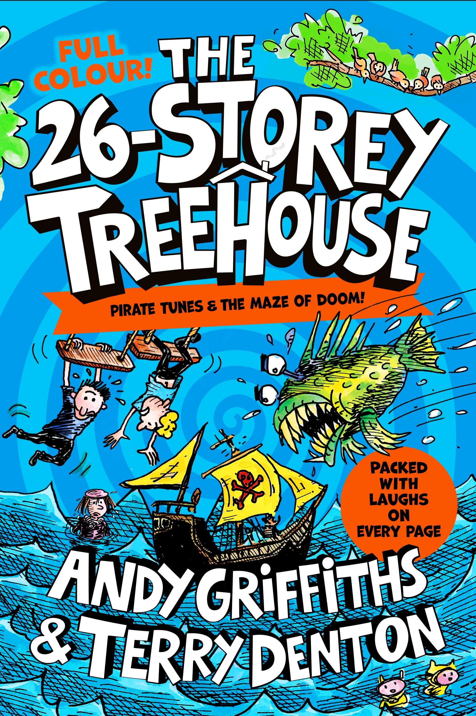 Front cover of the book 'Macmillan Childrens Books The 26-Storey Treehouse Colour Edition (The Treehouse Series).' by Andy Griffiths.