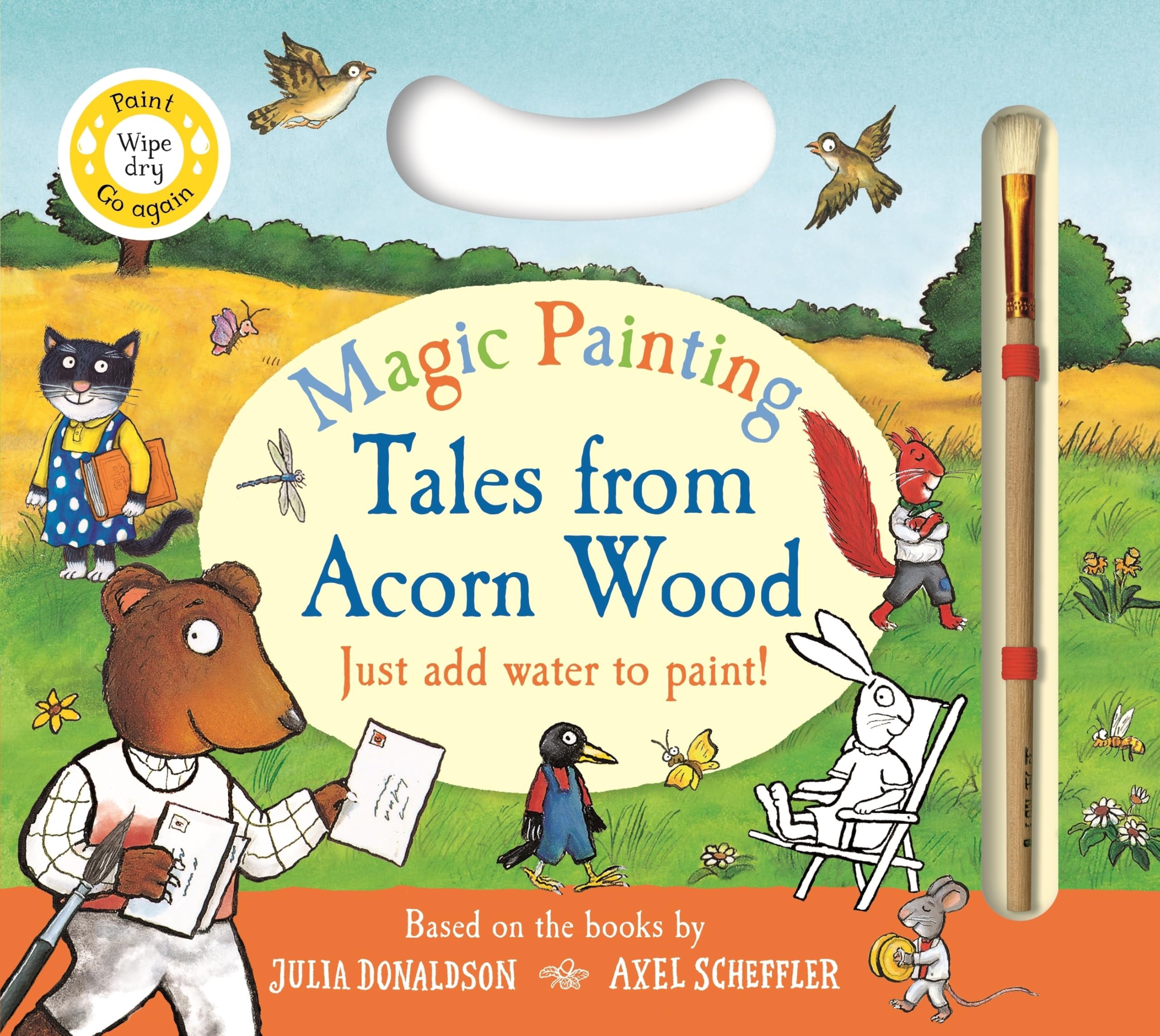 Front cover of the book 'Tales from Acorn Wood Magic Painting' by Julia Donaldson.