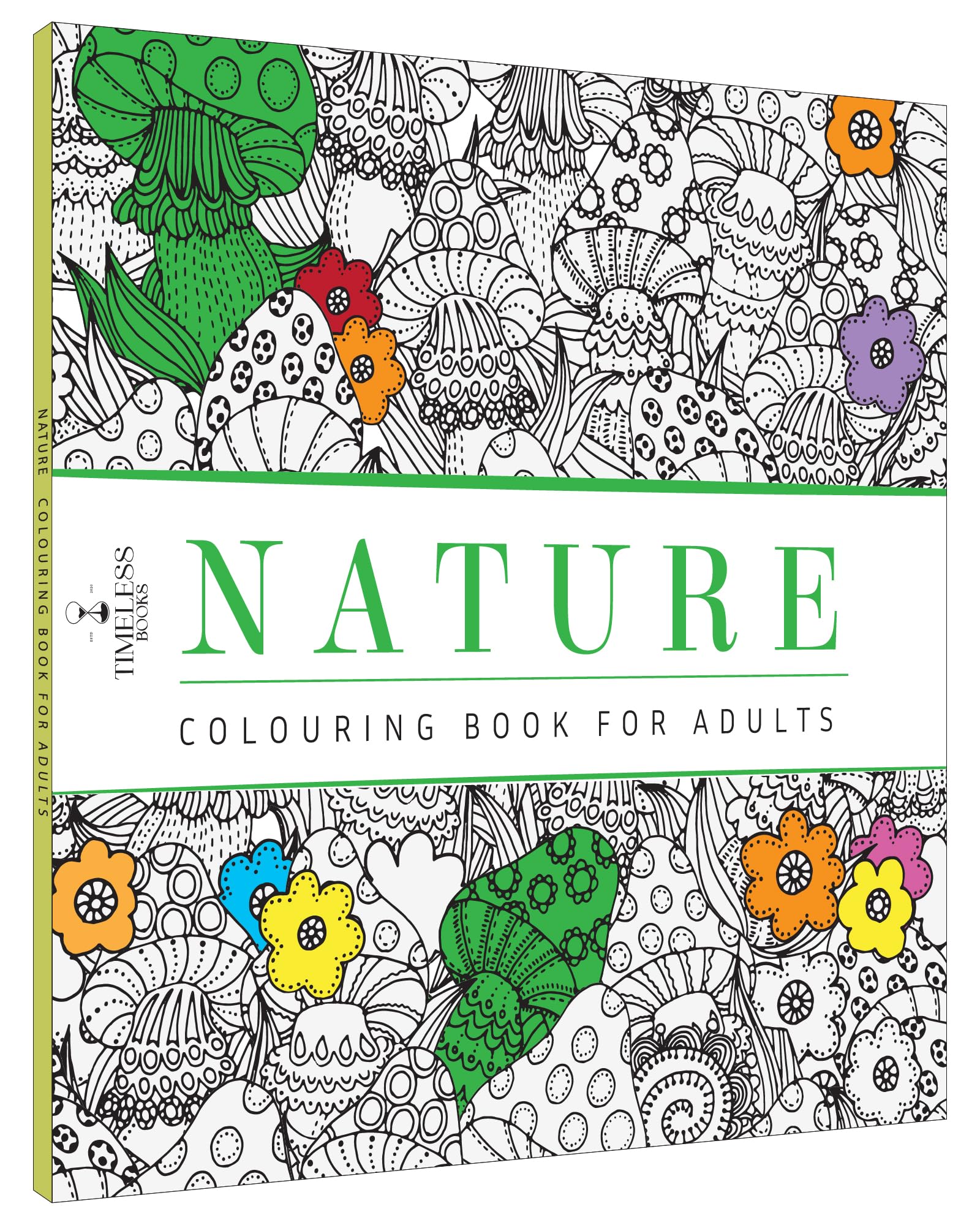 Front cover of the book 'Nature - Adults Colouring Book with Tearout sheet' by Pegasus.