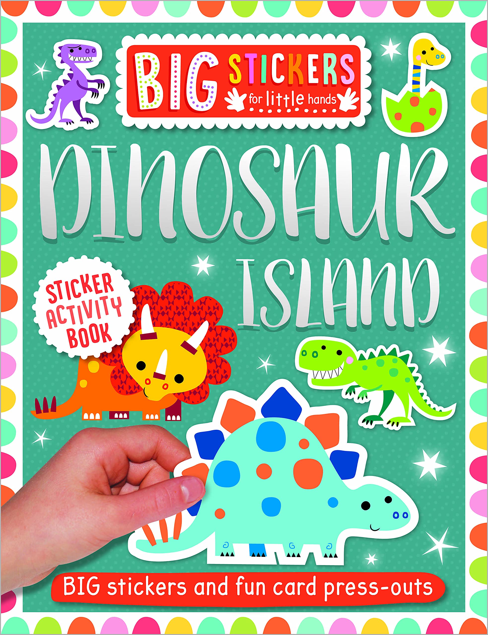 Front cover of the book 'Big Stickers for Little Hands: Dinosaur Island' by Make Believe Ideas.