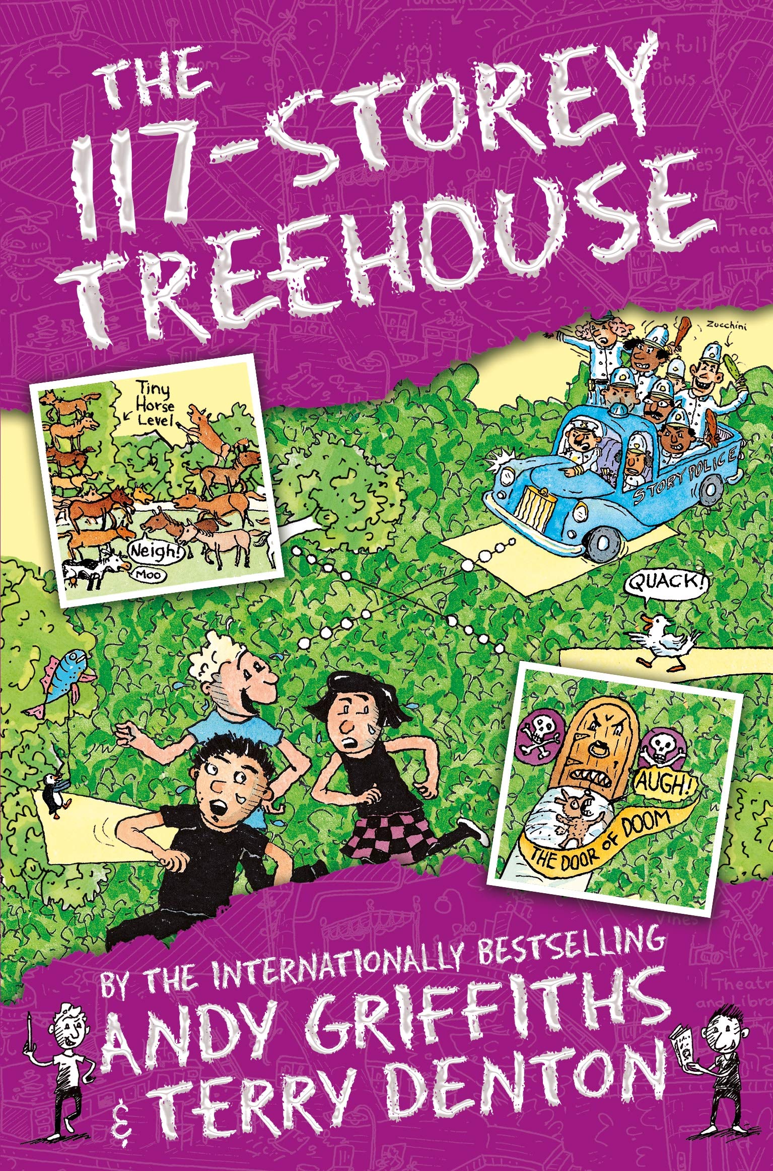Front cover of the book 'The 117-Storey Treehouse (The Treehouse Books)' by Andy Griffiths.