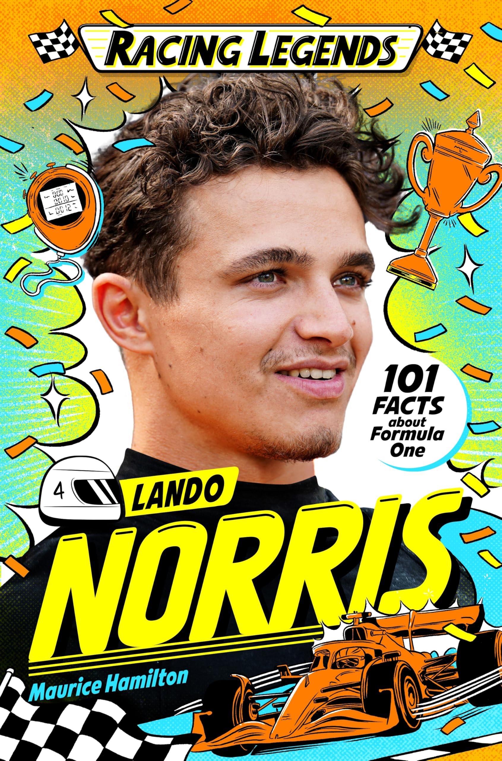 Front cover of the book 'Racing Legends: Lando Norris' by Maurice Hamilton, Cat Sims.
