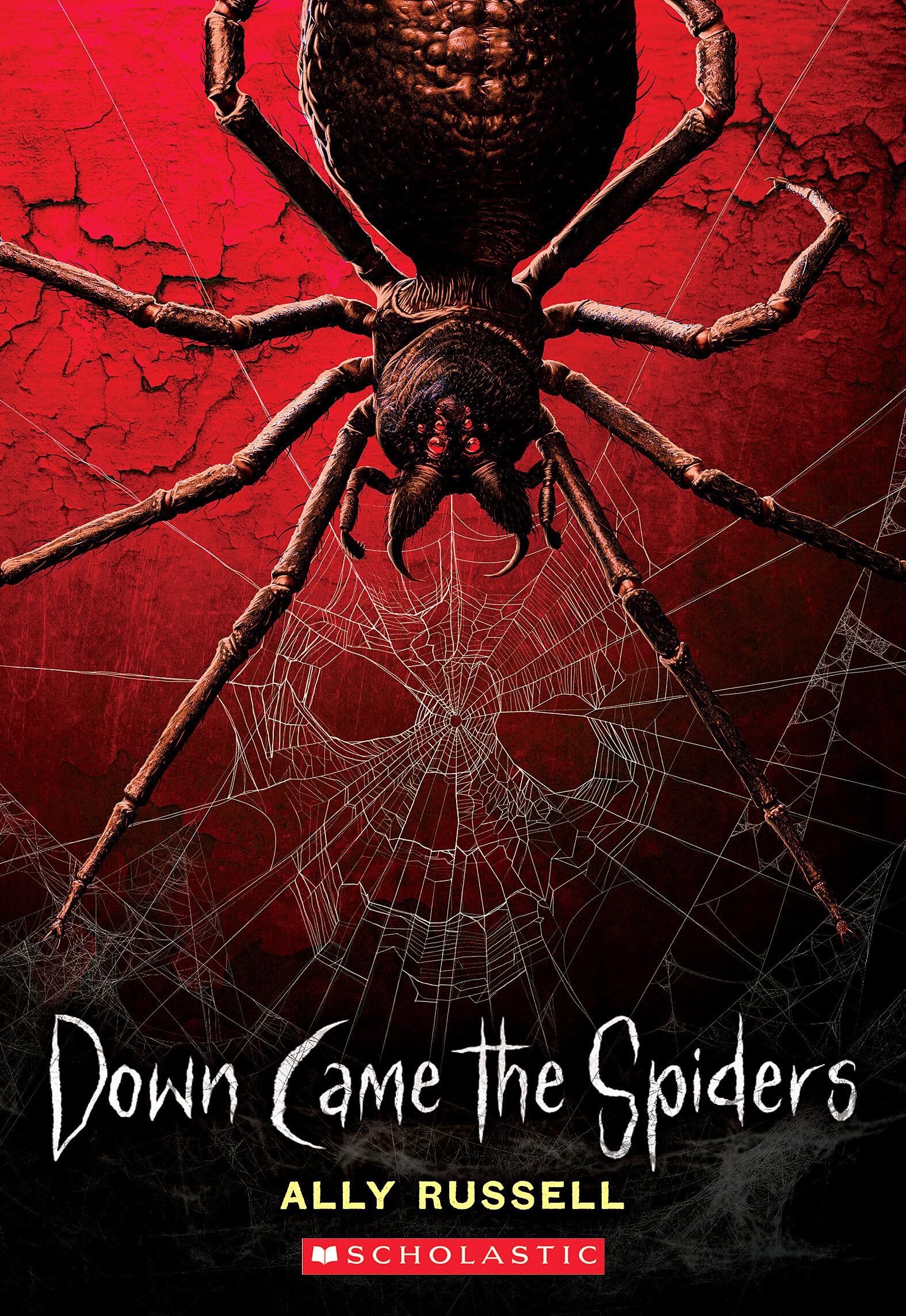 Front cover of the book 'Down Came the Spiders' by Ally Russell.