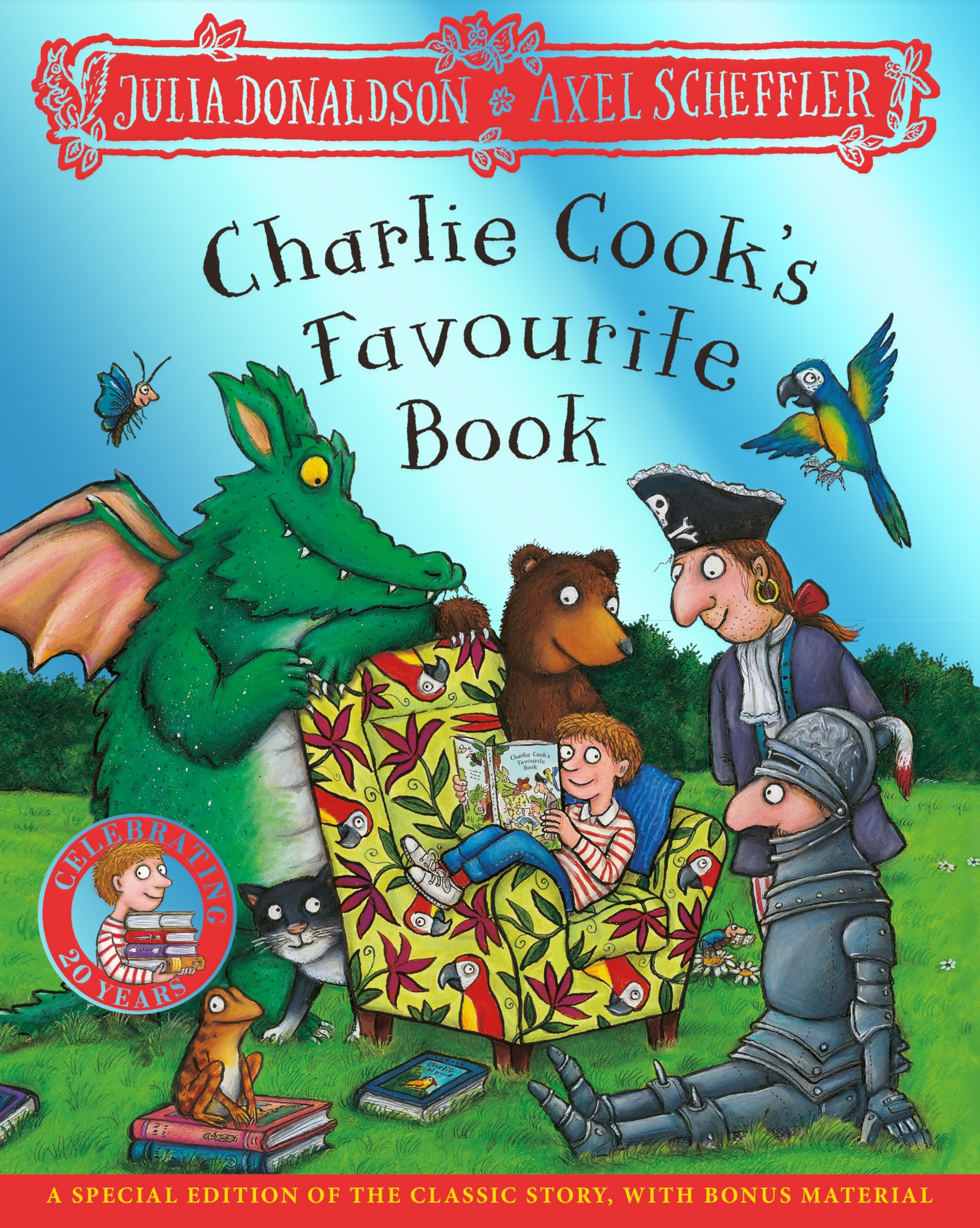 Front cover of the book 'MACMILLAN Charlie Cooks Favourite Book 20th Anniversary Edition.' by Julia Donaldson.