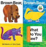 Front cover of the Board Book book 'Brown Bear, Brown Bear, What Do You See? Slide and Find (Brown Bear and Friends): An interactive board book edition of t' by Priddy, Roger.