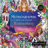 Front cover of the book 'Mythographic Colour and Discover: Romantasy' by Weronika Kolinska.