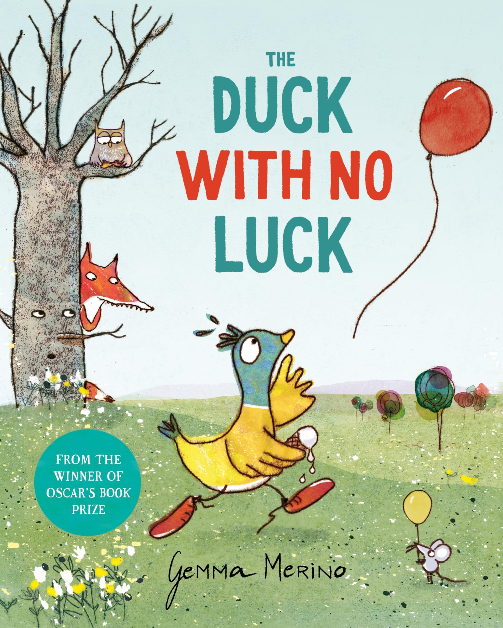 Front cover of the book 'The Duck with No Luck' by Gemma Merino.