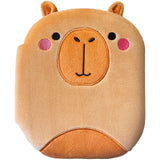 Front cover of the book 'Squish and Snugg Curious Capybara' by Cara Jenkins.