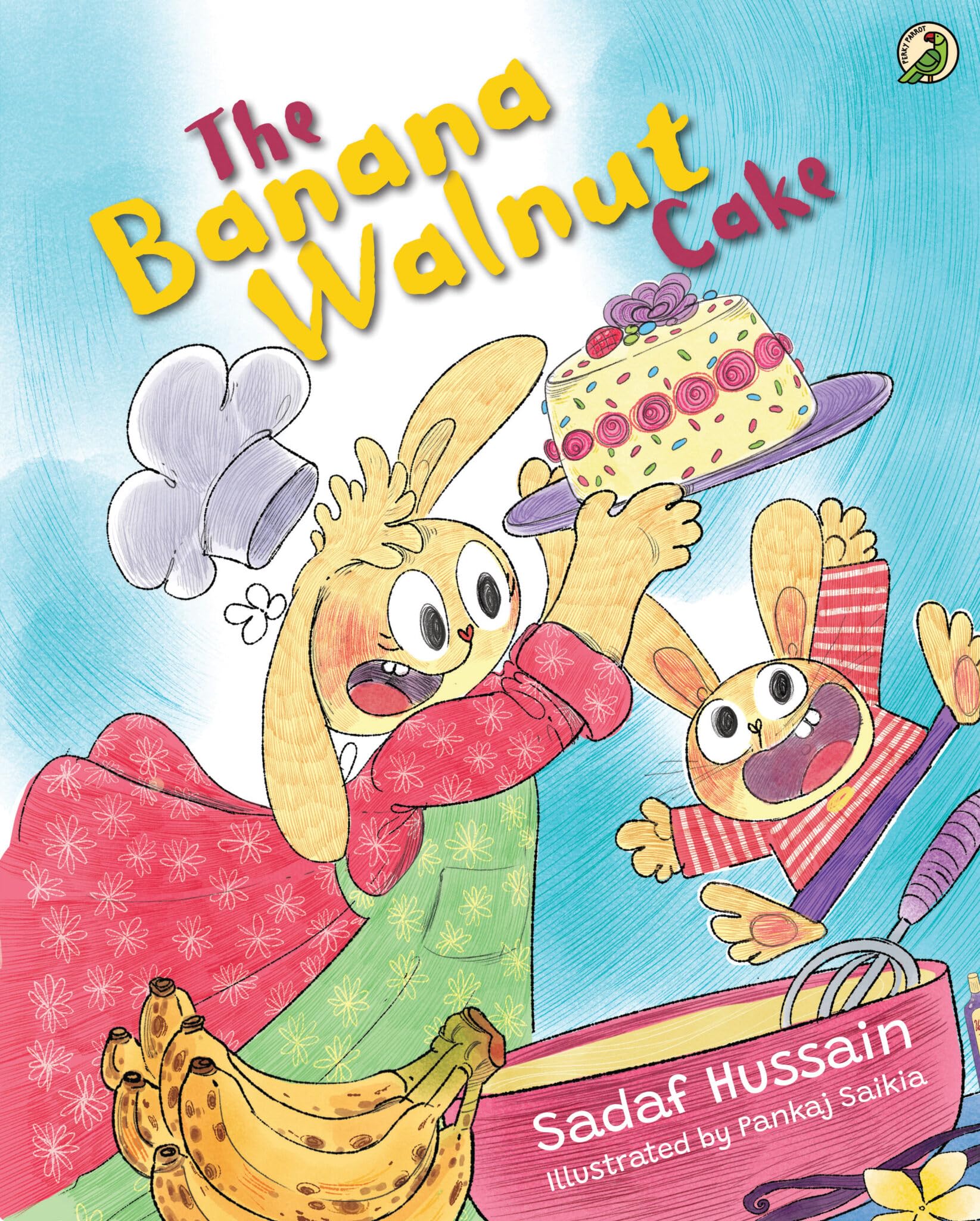 Front cover of the book 'NIYOGI BOOKS THE BANANA WALNUT CAKE' by Sadaf Hussain / Pankaj Saikia.