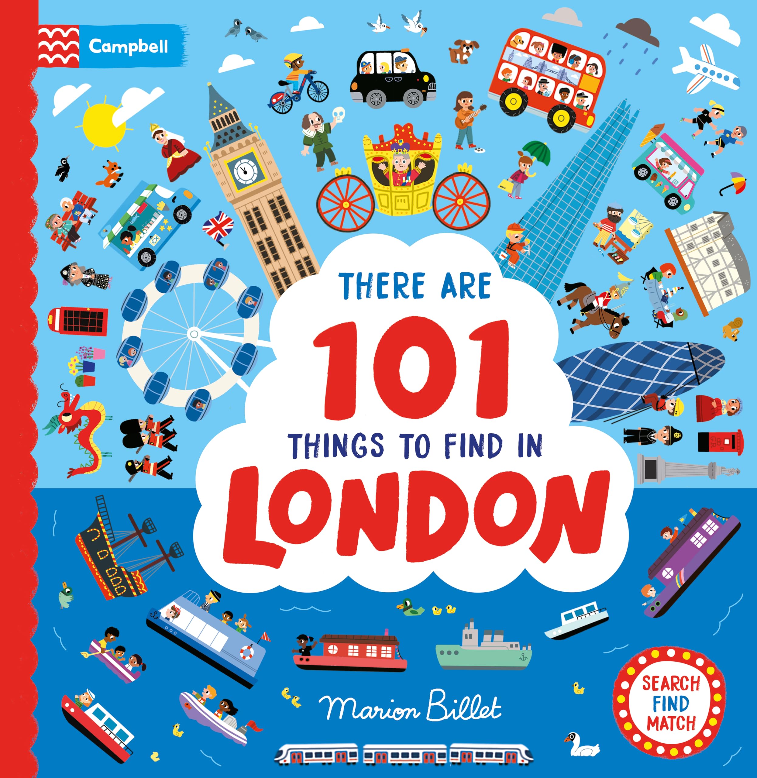 Front cover of the book 'There Are 101 Things to Find in London' by Marion Billet.