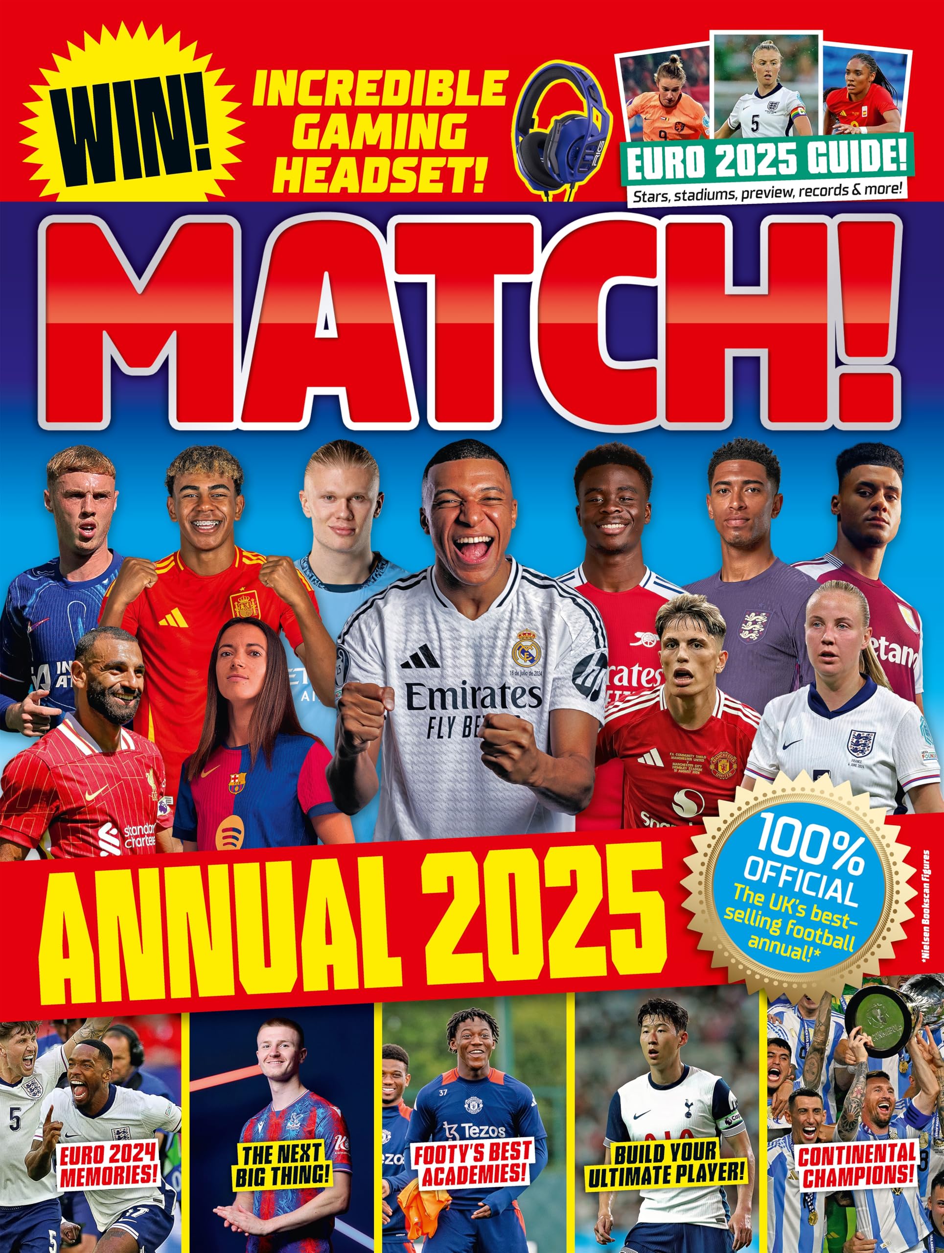 Front cover of the book 'Match Annual 2025: The number one soccer annual for fans everywhere!' by Match.
